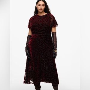 ZARA Velvet Silk Draped Long Dress Limited Edition